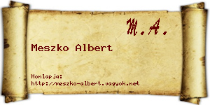 Meszko Albert névjegykártya