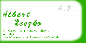 albert meszko business card